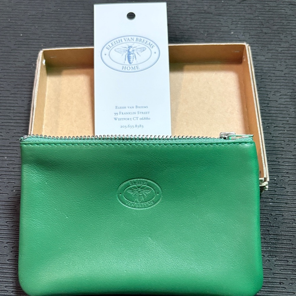Eleish Van Breems Green Folly Leather Clutch
